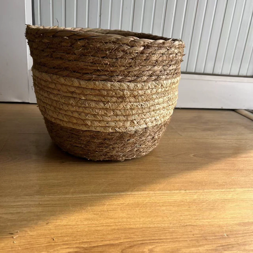 花盆抱抱桶藤编草编客厅阳台绿植装饰手工葫芦草原色花卉园艺花店