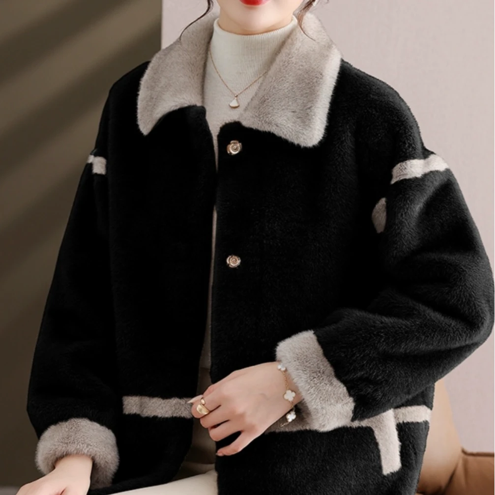 CS9753 冬季新款进口紫标级大衣皮草外套时尚百搭