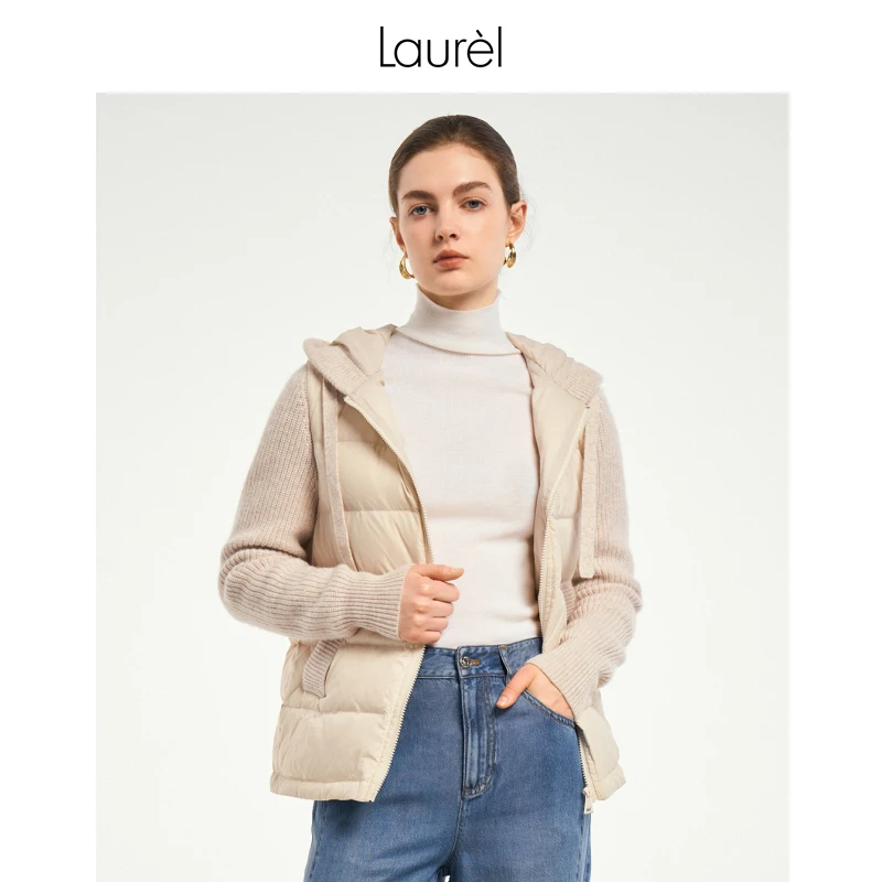 Laurel秋冬休闲时尚百搭连帽夹克式短款羽绒服女LWD341L00400