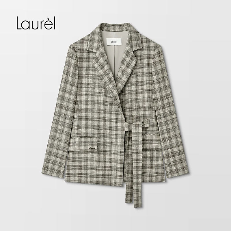 Laurel劳芮冬新款格纹系带西装女LWD356T04100