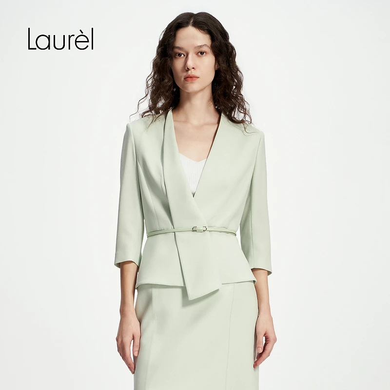 【三醋酯】Laurel劳芮25春新三醋酸丁达尔收腰西装女LWD346T13000