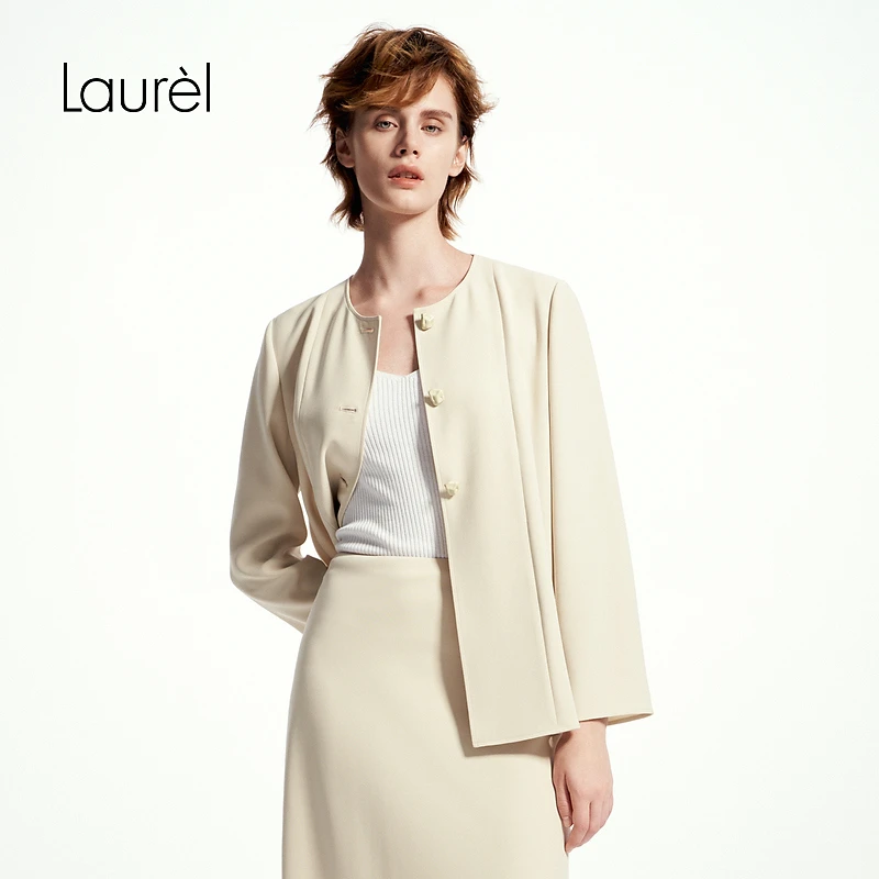 Laurel25春新款新中式短款外套女气质百搭上衣时尚短外套