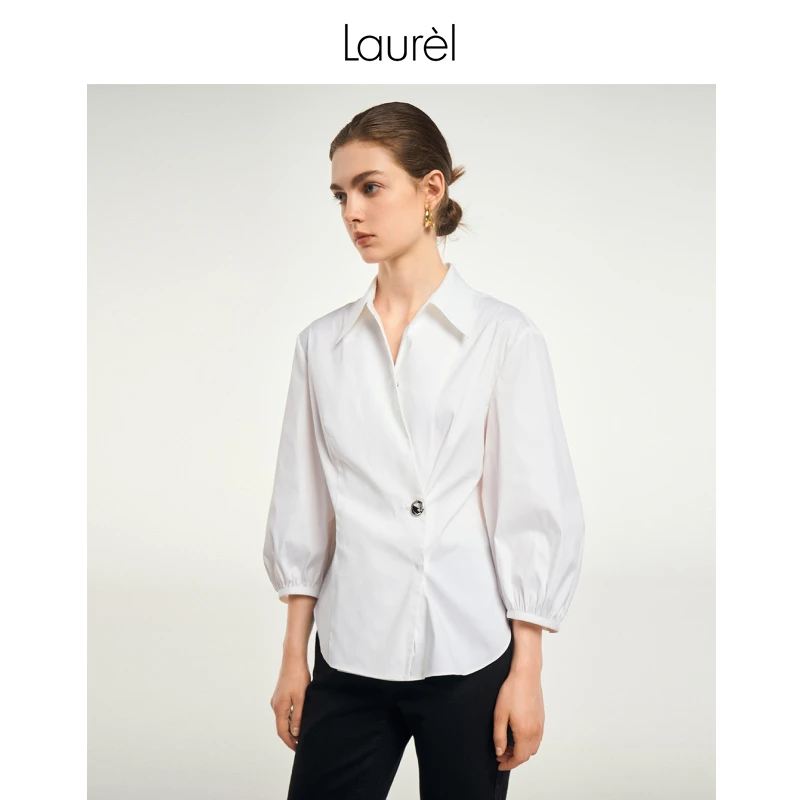 【长绒棉】Laurel 新款垂感通勤时尚经典衬衫女LWD343C01300