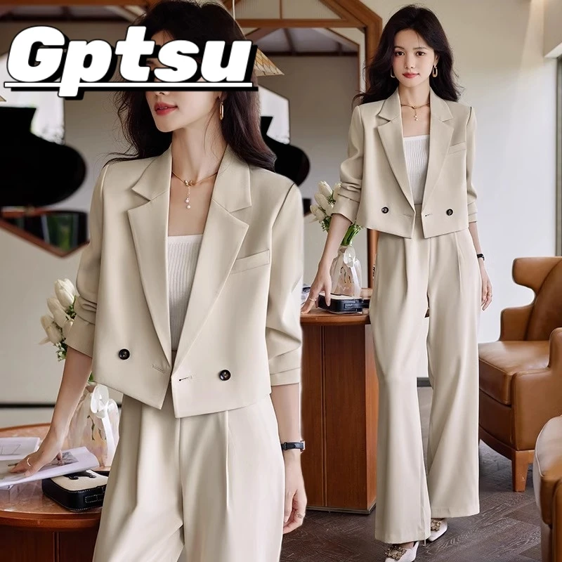 GPTSu短款西装外套女2024春秋新款高端气质女神范休闲小个子套装