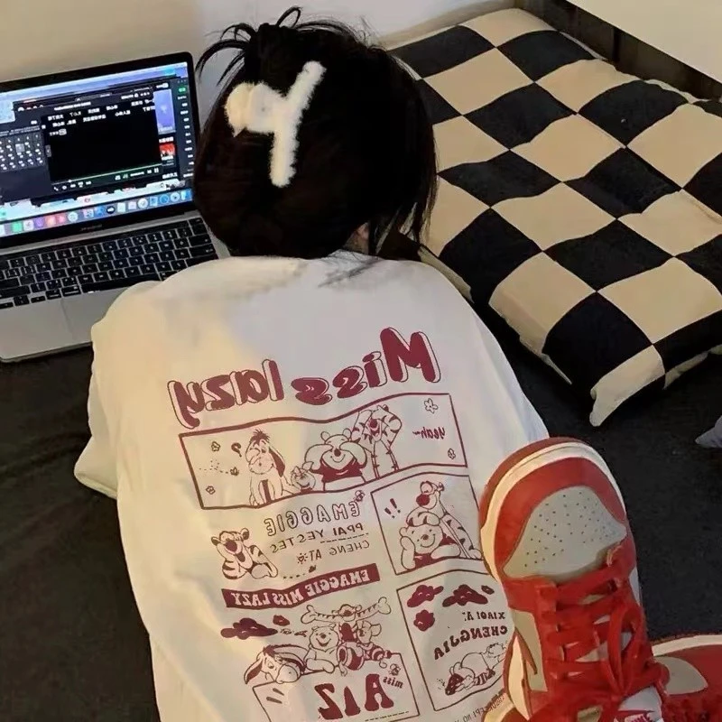 【 纯棉】2023夏季新款纯棉短袖T恤上衣情侣装字母百搭宽松潮