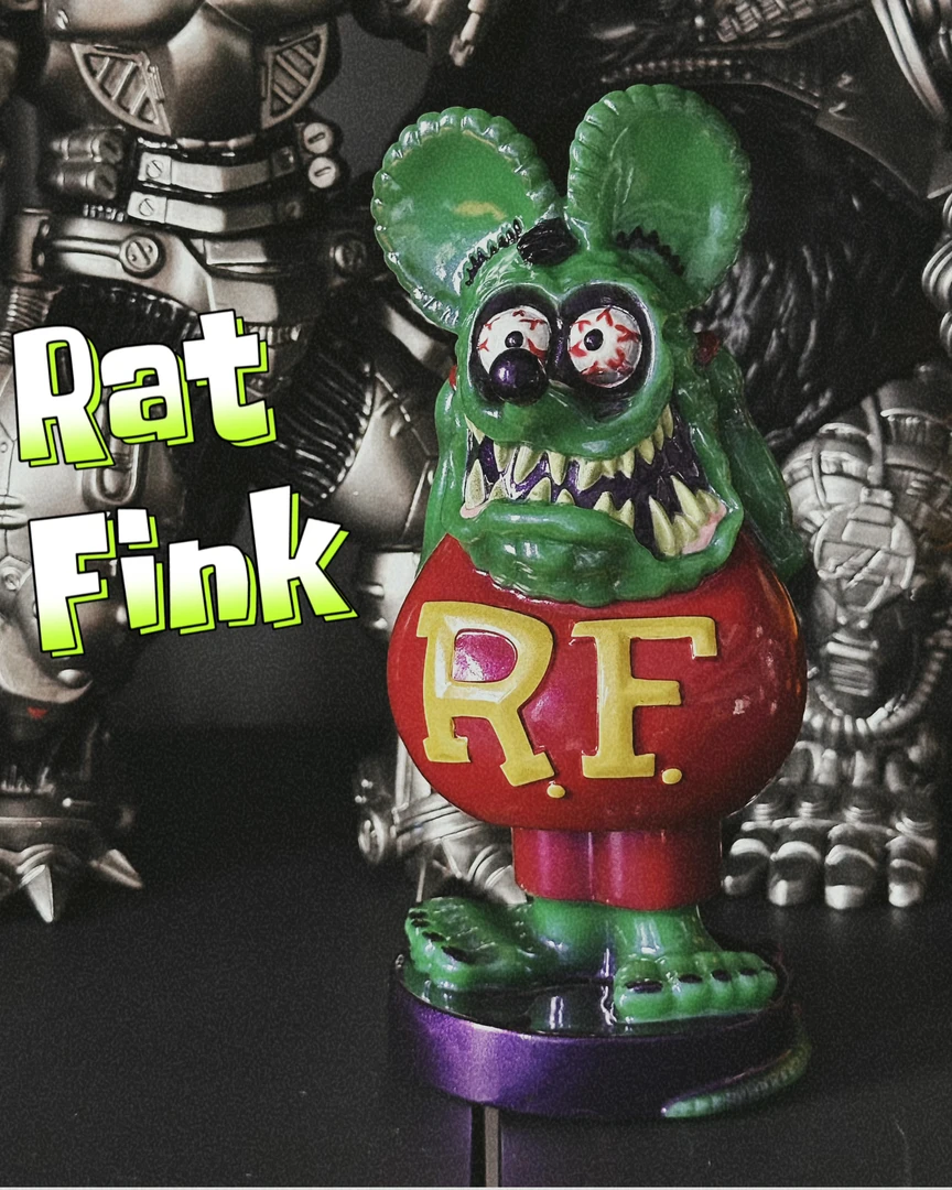 潮玩复古系列 美式阿美咔叽风rat fink芬克鼠手办摆件玩具 约17CM