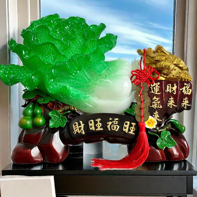 大号金蟾葫芦白菜摆件福旺开业乔迁礼品客厅玄关酒柜店铺长33高27