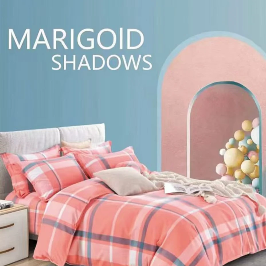 亲肤柔软透气-床单-浅粉格