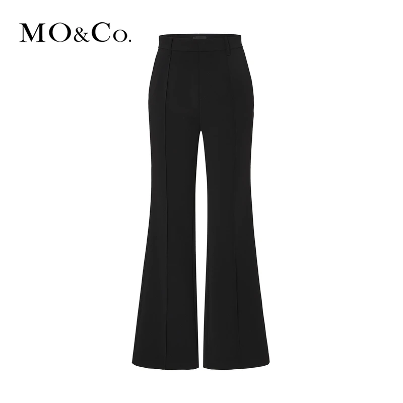 【赵老板专属】MOCO冬简约高腰立体中线及地微喇裤休闲裤MBC4PAT008