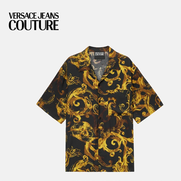 VERSACEJEANSCOUTURE男士Watercolour Couture衬衫