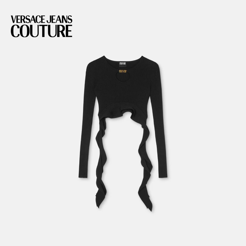 VERSACE JEANS COUTURE 荷叶边针织短上衣