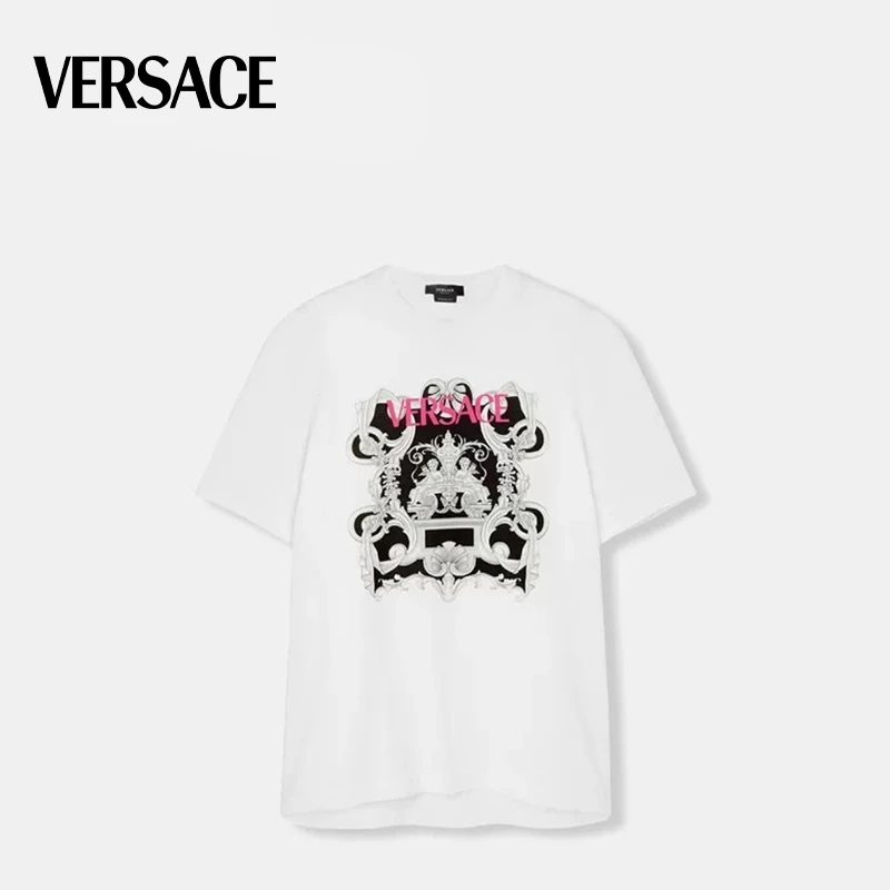 VERSACE/范思哲 男士Silver Baroque T恤棉质短袖上衣