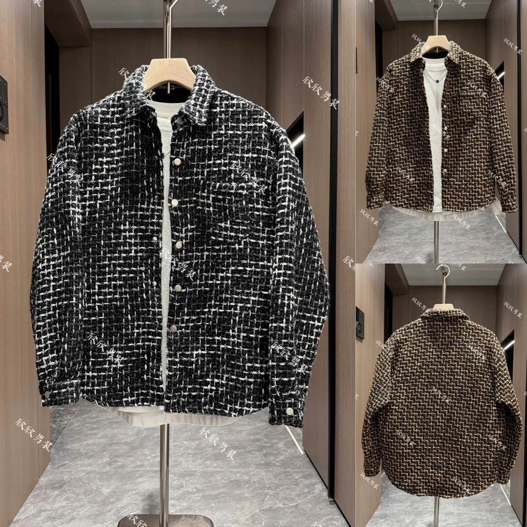 小香风痞帅潮牌燕尾男士复古小香风粗线编织外套