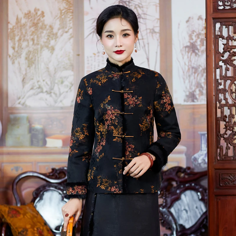 华族经典{锦玉}冬款夹棉加厚中式女装开衫唐装上衣外套