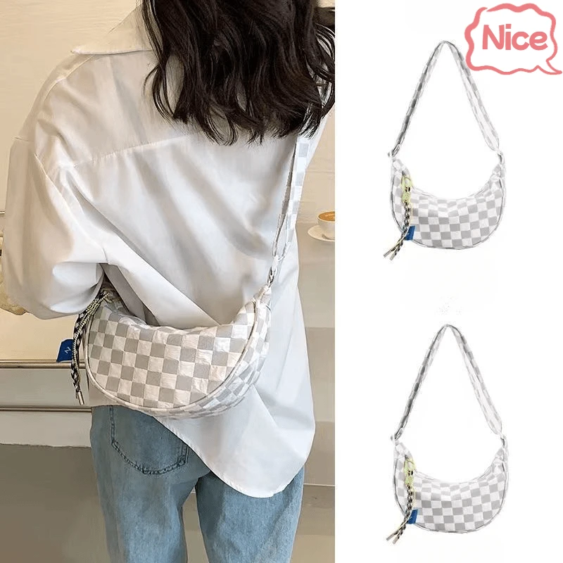 百搭包包休闲帆布包网红斜挎饺子包高级小众韩版时尚腰包单肩夏季