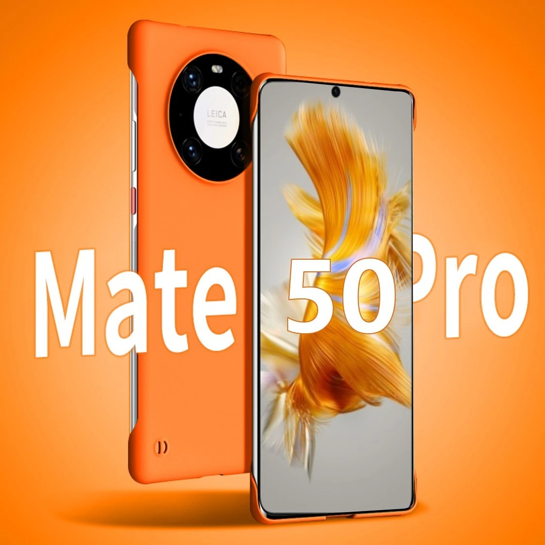 适用于华为mate50pro磨砂无边框纯色手机壳mate40简约防摔保护套