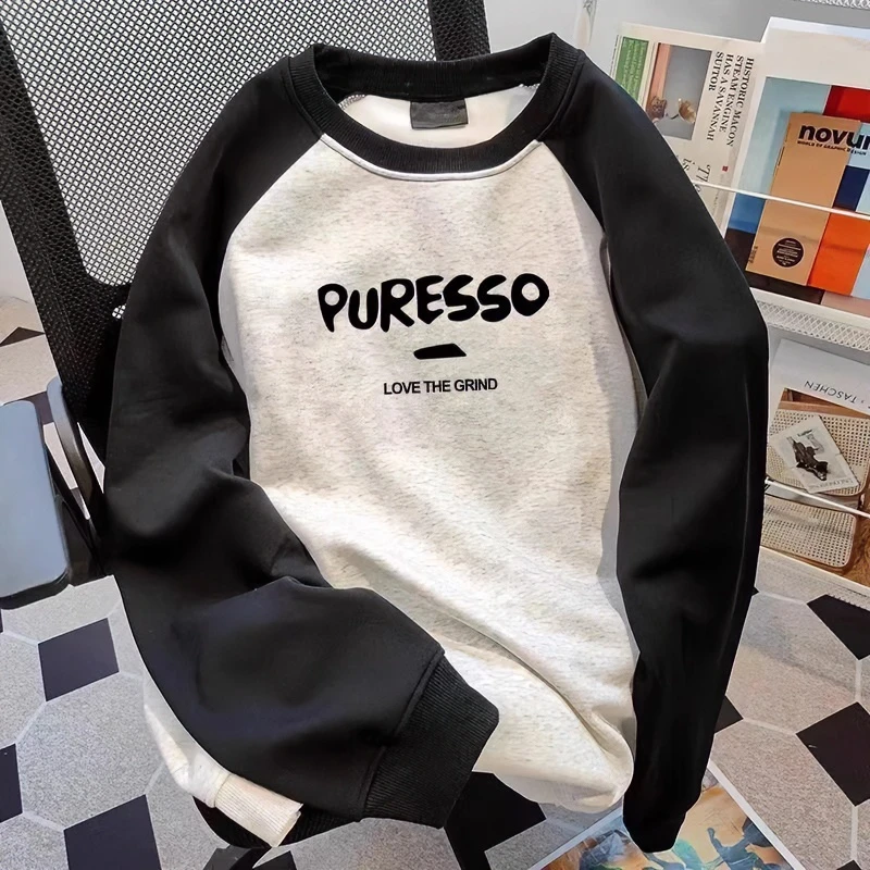 特大码300斤插肩袖卫衣男士秋冬季新款潮牌复古加绒时尚潮流上衣