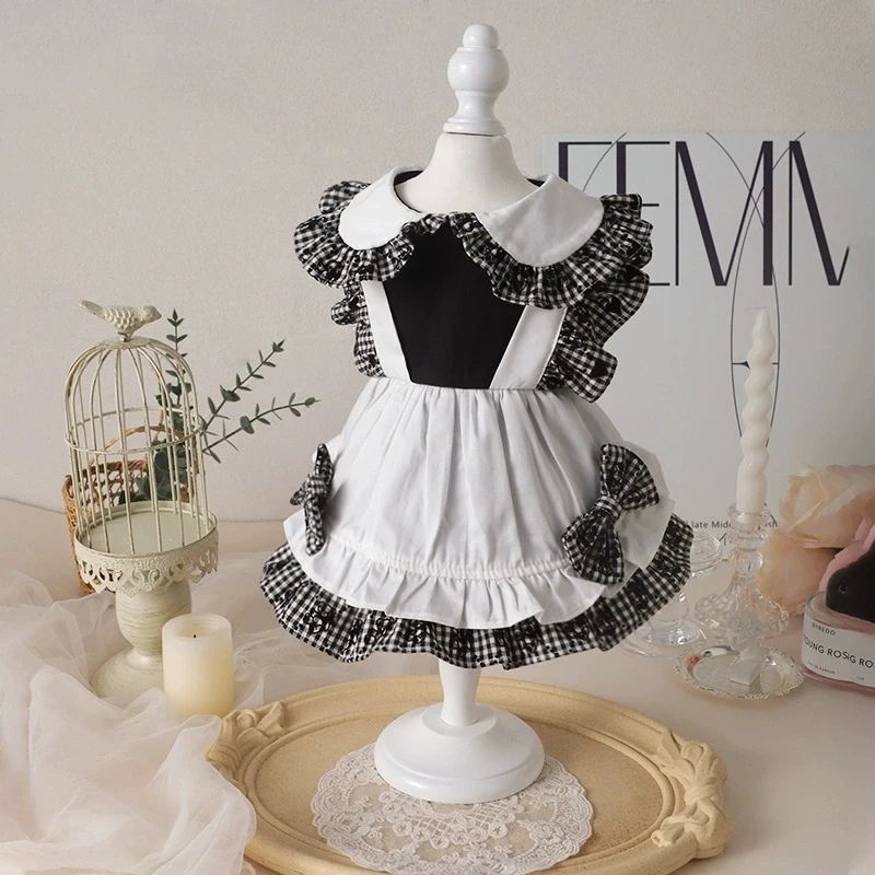喵小元|宠物衣服黑白小熊公主裙