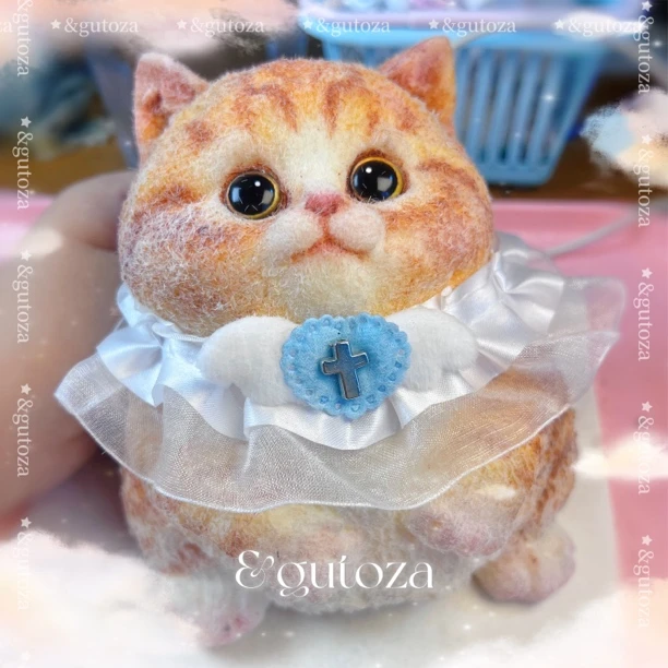 骨头自制手绘植绒玩具大号大胖猫捏捏软糯解压奶香捏捏乐两斤重