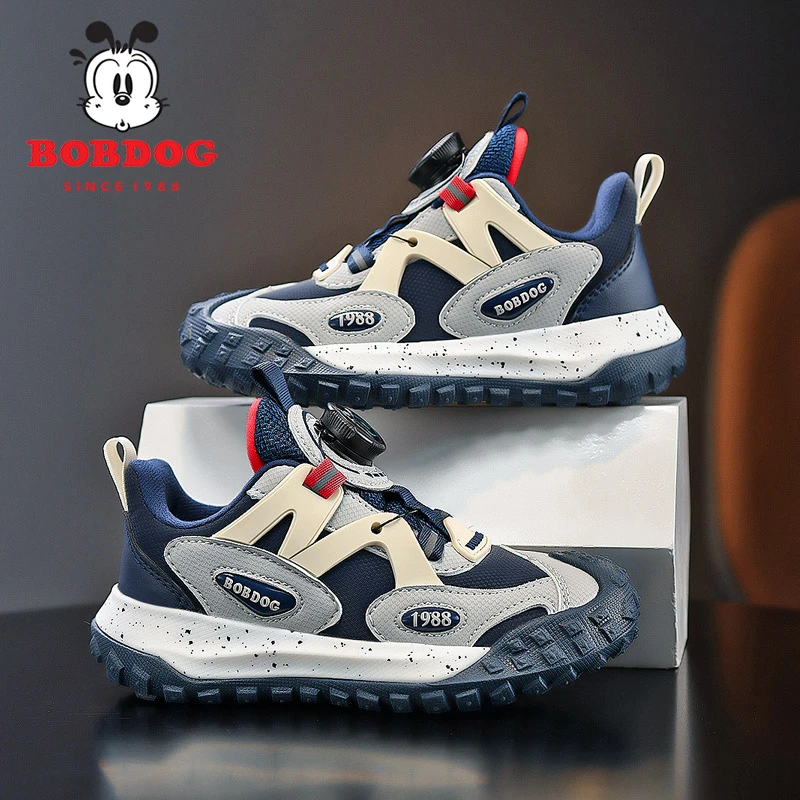 巴布豆男童鞋子加绒二棉儿童运动鞋2023秋冬新款防水中大童跑步鞋