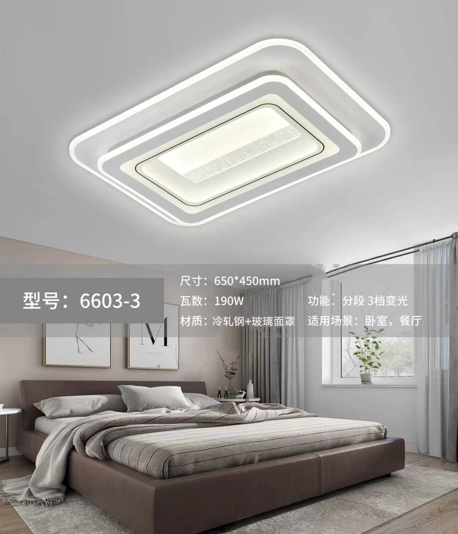 面罩简约吸顶灯分段玻璃面家用大气面罩轻奢创意房间【450*650mm】
