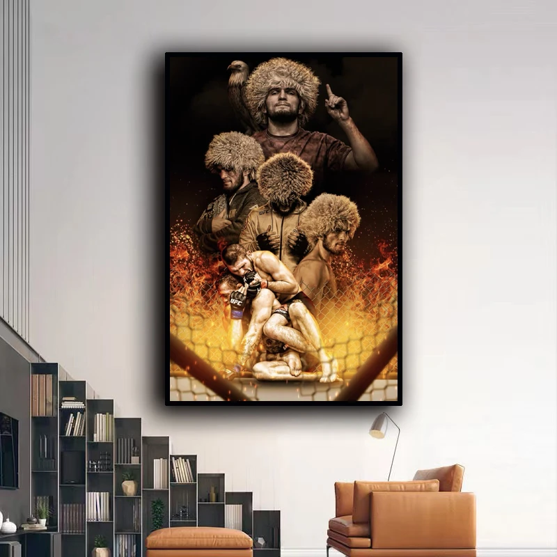UFC小鹰哈比布挂画MMA综合格斗拳击馆武术馆装饰画跆拳道壁画
