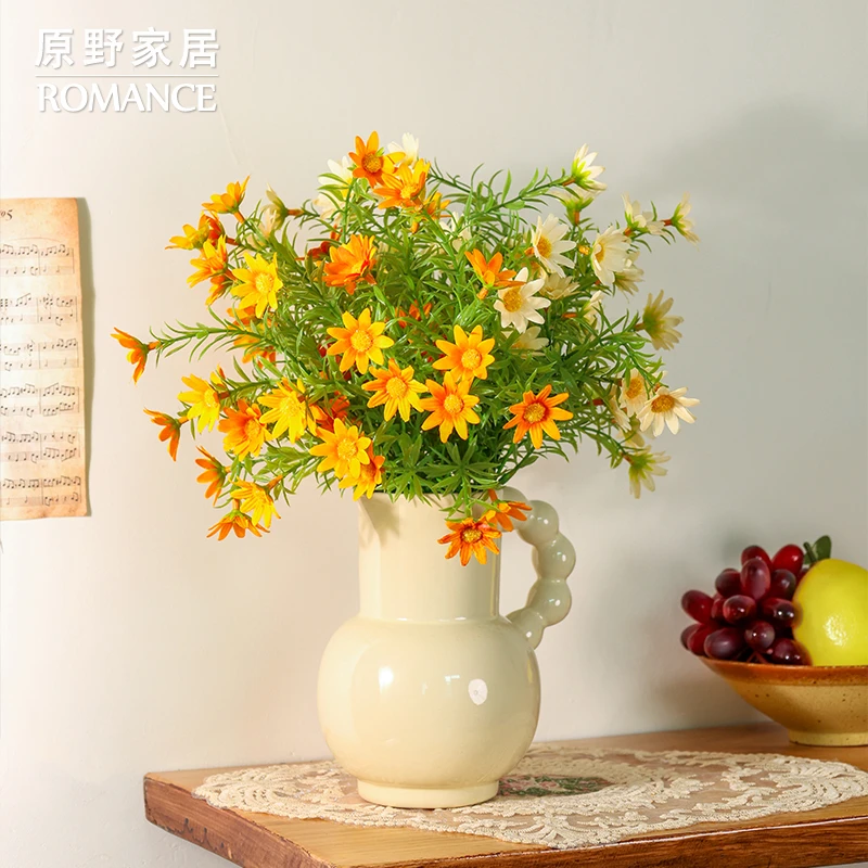 小野菊仿真花 假花摆设兰花轻奢高端插花餐桌花艺摆件