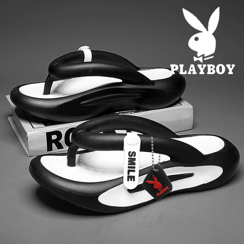 花花公子人字拖男2025新款冬季潮流夹脚拖鞋男士厚底休闲凉鞋男