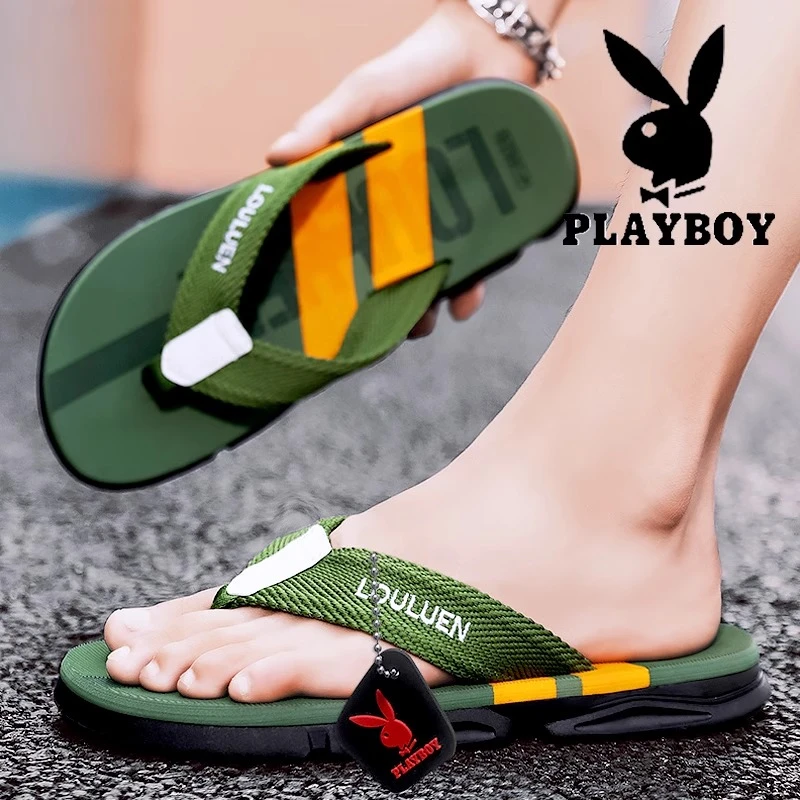 花花公子人字拖男冬季2025新款夹脚拖鞋户外出穿防滑耐磨沙滩凉鞋