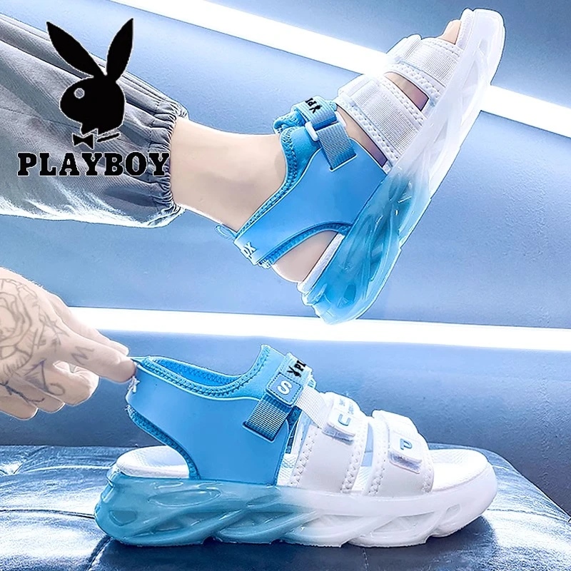 花花公子凉鞋男冬季外穿运动踩屎感青少年防臭秋天厚底沙滩凉拖鞋