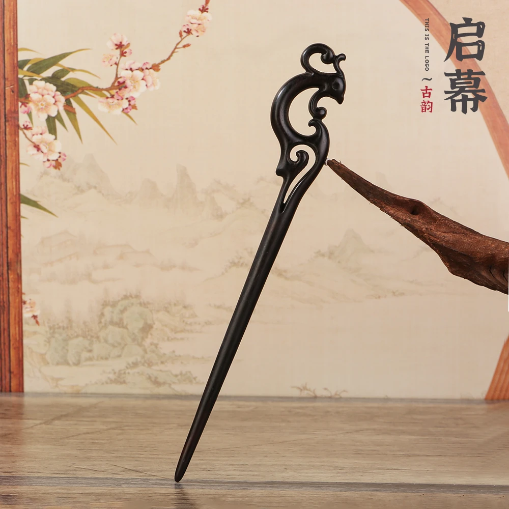 【买一送一】古风百搭简约的黑檀木发簪日常古典中国风木簪简约气质