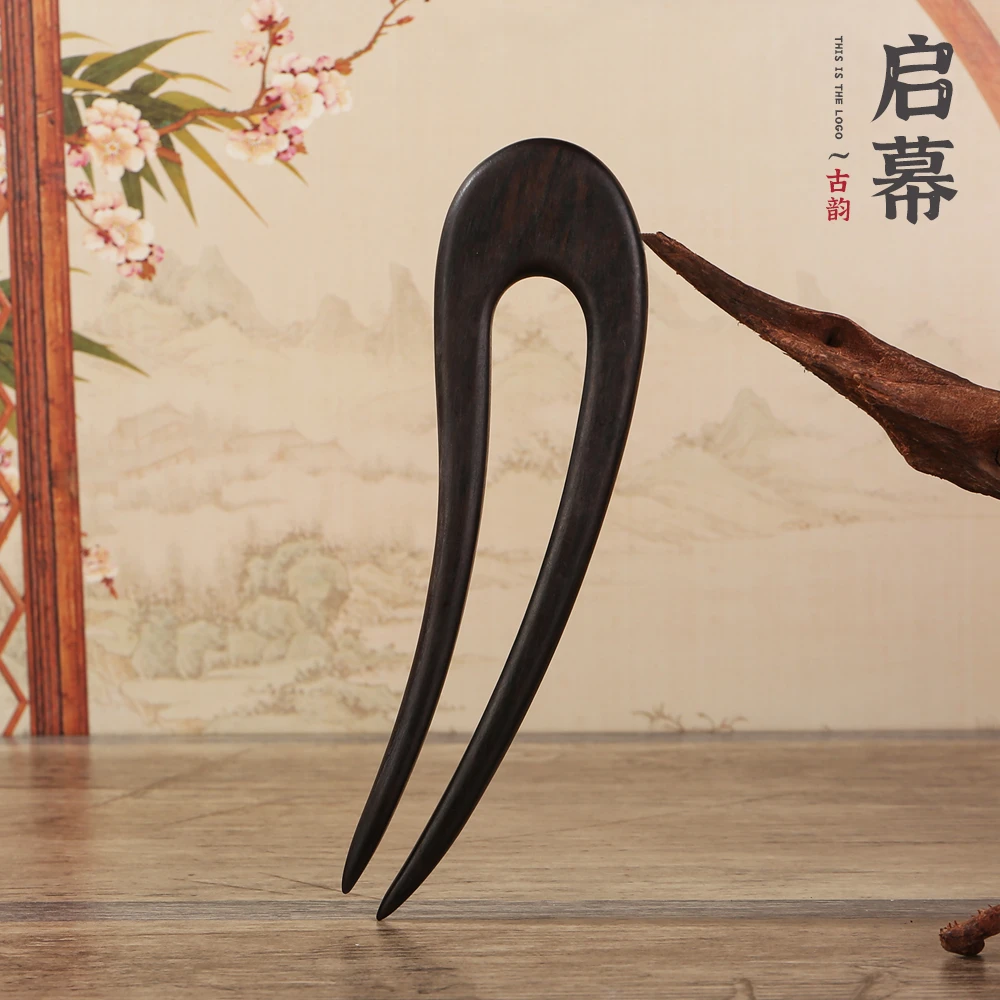 【买一送一】天然古风百搭黑檀木发簪盘发适合礼物日常古韵服饰