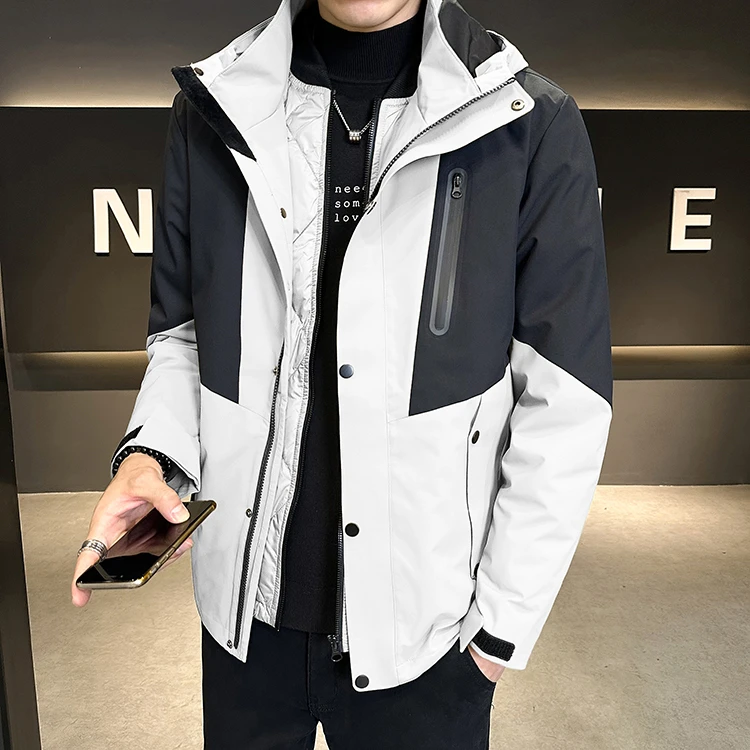 顿奇摩费涅高端时尚冬季夹克三合一羽绒服男工装羽绒内胆羽绒外套