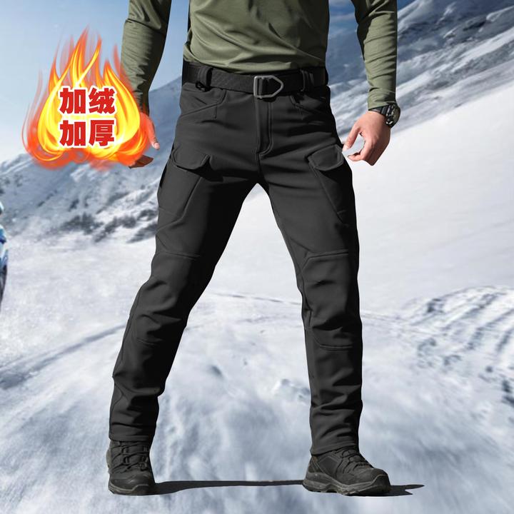 冬季保暖防风裤男士户外长裤加绒软壳冲锋裤执勤战术裤正规工装裤