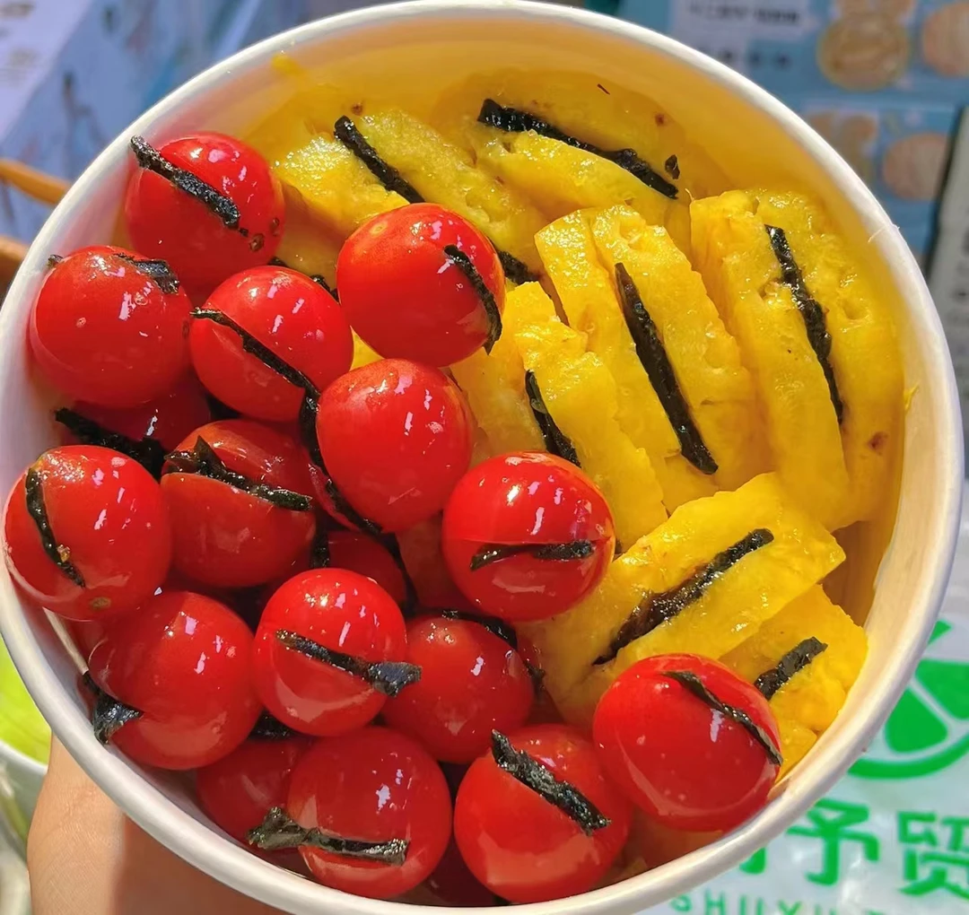 [乌梅夹]玲珑柿子+凤梨一盒约500g