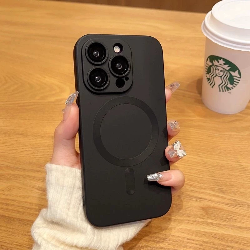 苹果15promax手机壳iPhone14防摔13磁吸磨砂带镜头膜12硅胶软壳11