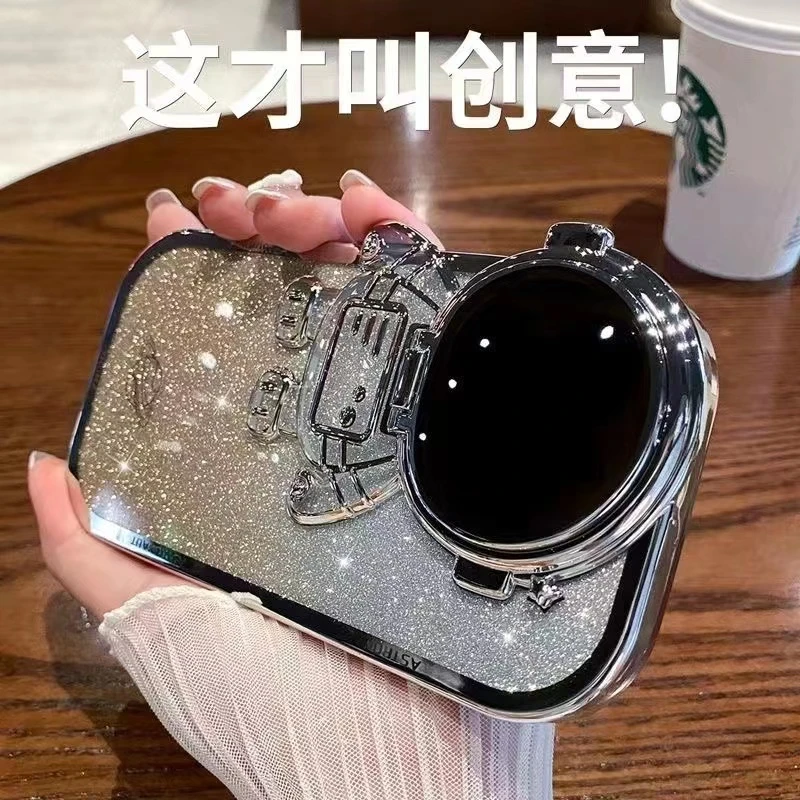 翻盖宇航员支架iPhone15promax手机壳新款苹果14全包防摔13高级感
