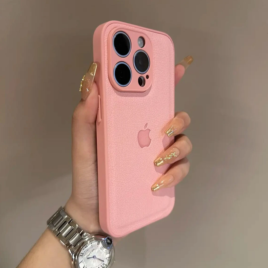 高档皮纹适用苹果15手机壳新款iPhone15promax简约14全包13防摔12