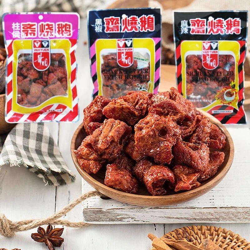 香港华园柱候斋烧鹅黑椒味素鸡素肉烧鹅小吃