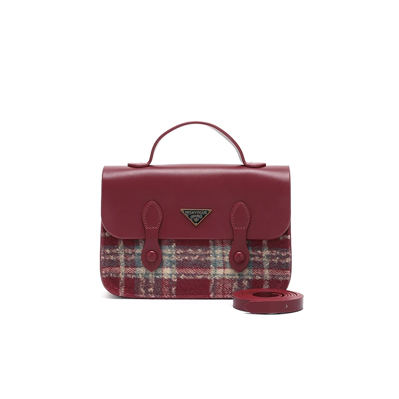 【妮可专属】2024上新小众拼接设计斜挎剑桥包K-3269红色