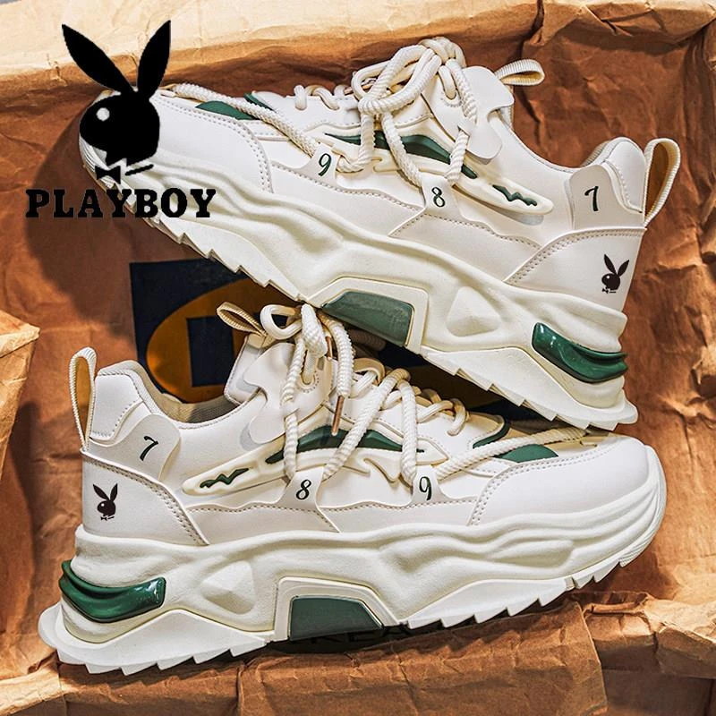 花花公子男鞋秋季新款潮牌百搭运动鞋子男款厚底休闲男士老爹鞋