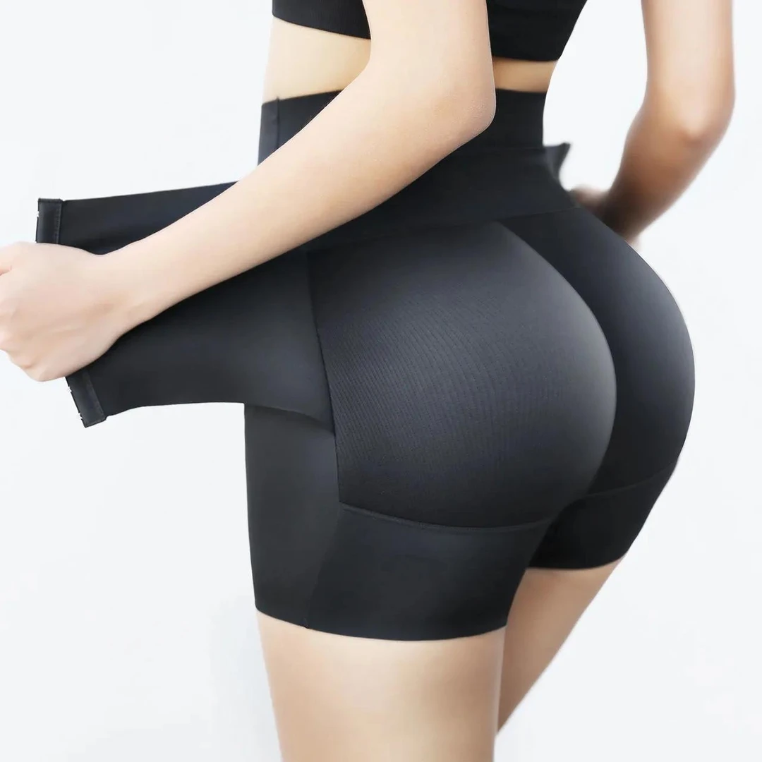 高腰收腹内裤女假屁股提臀薄款自然美翘臀塑身蜜桃无痕防走光塑形