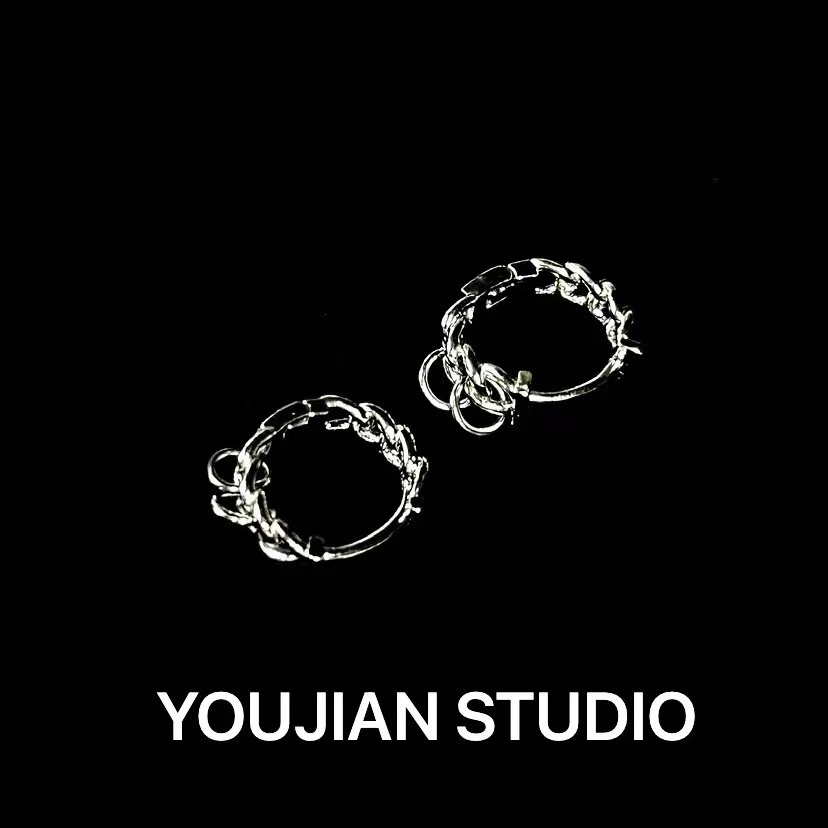 铜合金耳饰 小众镂空时尚百搭简约ins素款设计感圈圈耳扣ER031