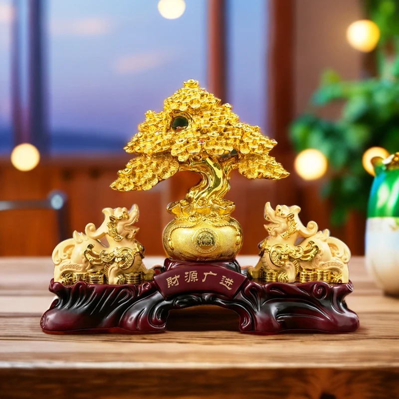 黎采《财源广进》沙金玄关办公室门店开业送礼貔貅摆件树脂装饰品YL