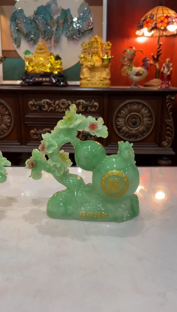 【闪购商品】合成树脂福禄招财仿玉葫芦(22*20厘米)