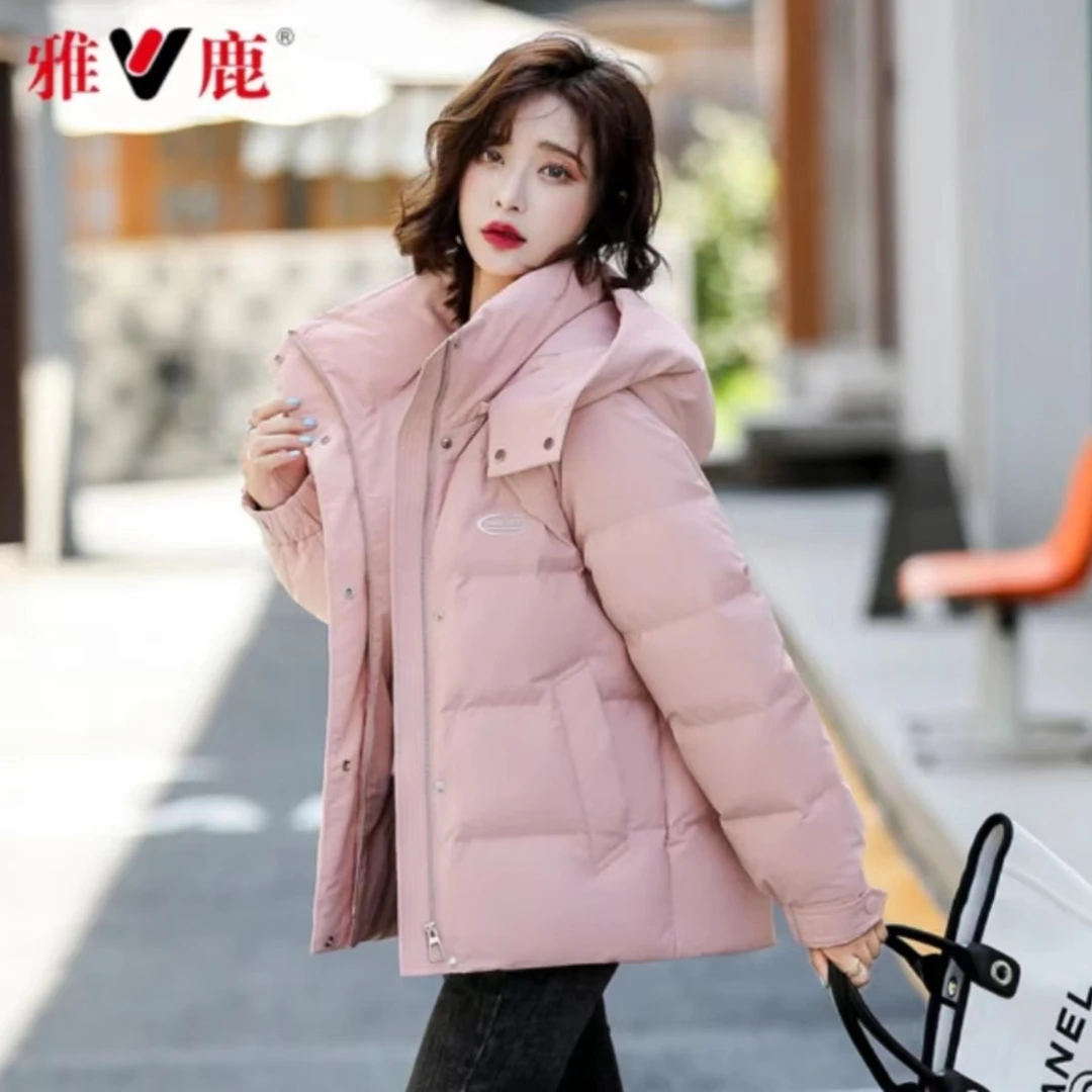 雅鹿短款羽绒服女款2023春季新款小个子连帽外套YE601V11230