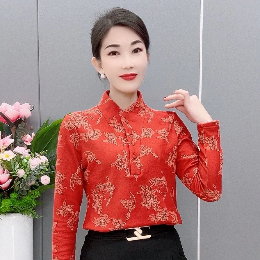 秋冬时尚加绒长袖打底衫气质内搭显瘦洋气上衣秋冬百搭秋冬打底衫