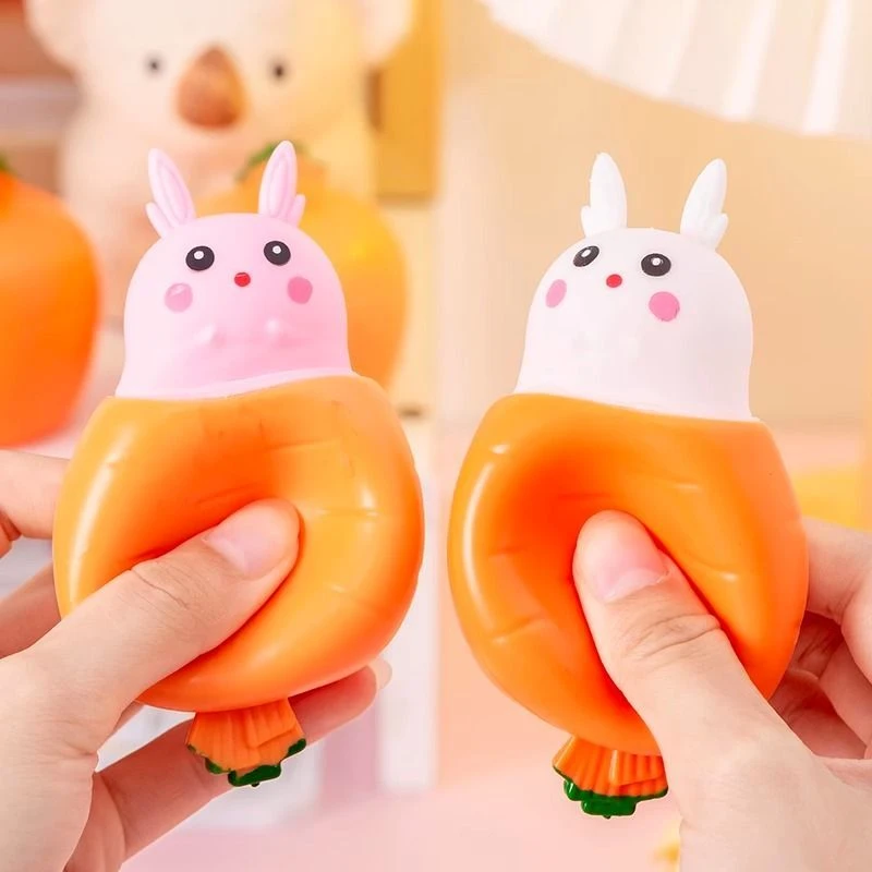 挤压萝卜兔子解压捏捏玩具可爱兔兔玩具挤压捏捏乐摆地摊仿真果蔬