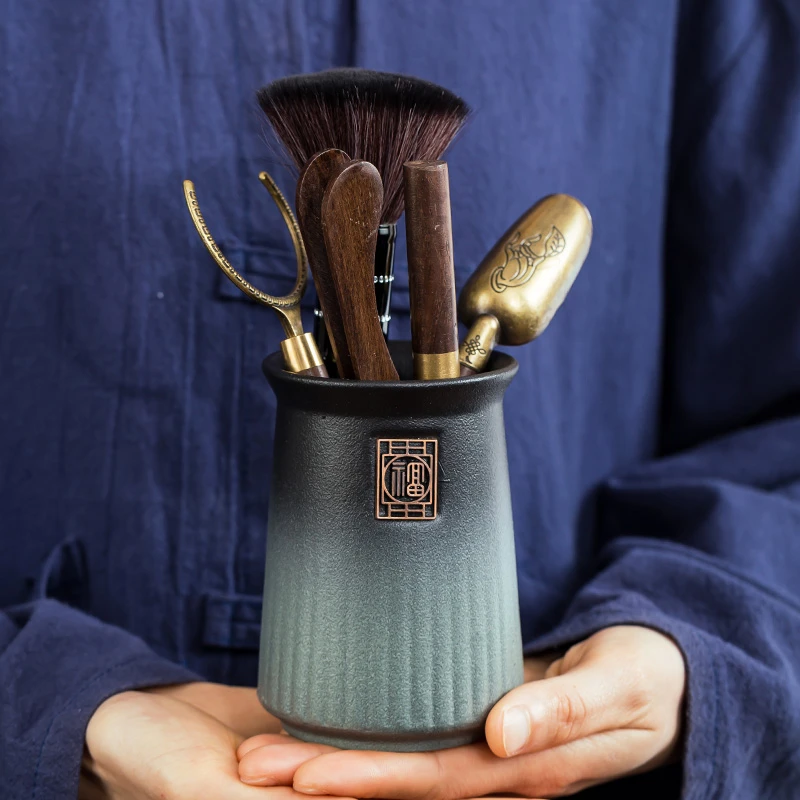 茶道六君子套装功夫茶具配件大全喝茶用品夹子刷子茶台桌泡茶工具