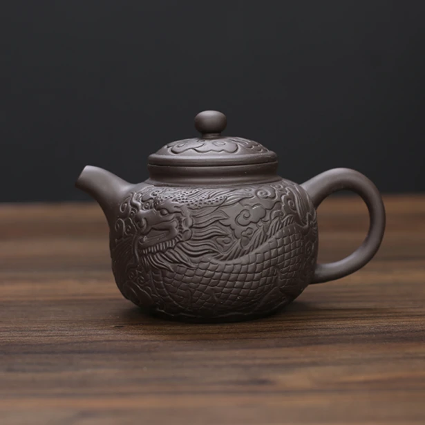 紫砂麒麟紫砂壶家用茶具紫砂壶复古陶瓷中式大容量（颜剑声）